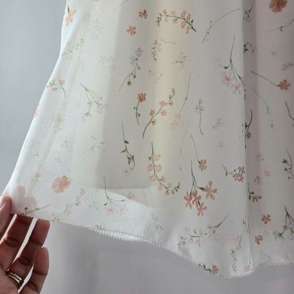 Aritzia Wilfred White Floral Reverie Mini Dress in Birch Women's Size XS NEW - Picture 5 of 11